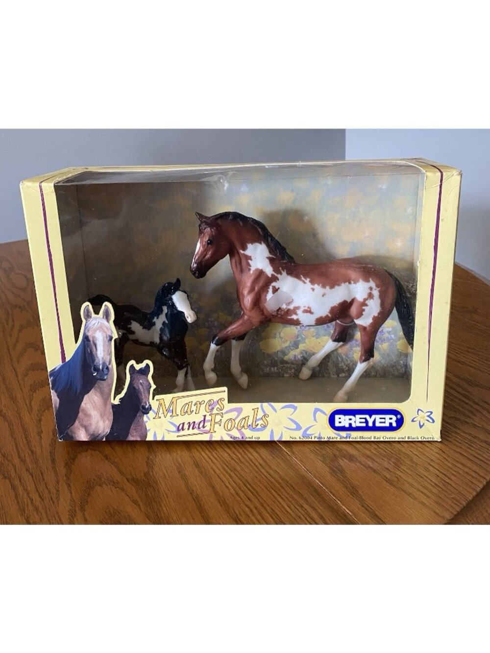 BREYER 62004 PINTO MARE and FOAL-BLOOD BAY OVERO and BLACK OVERO 2005 NEW